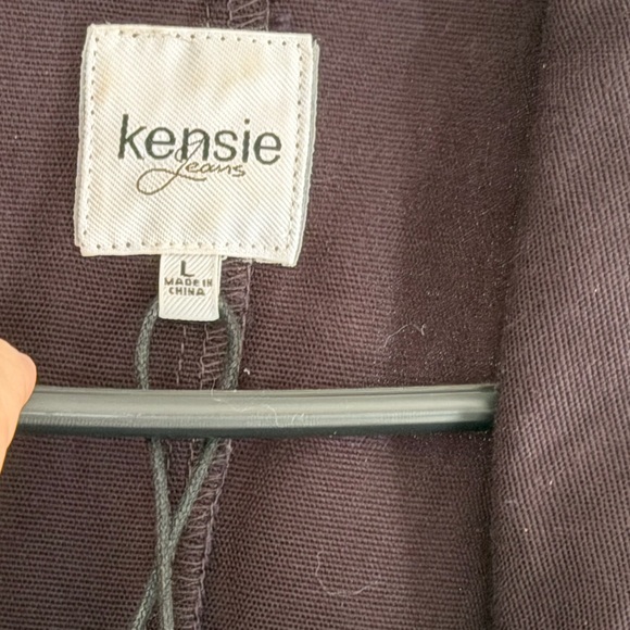 Kensie Black Floral Embroidered Moto Jacket Asymmetrical Zipper Size large - Picture 5 of 13